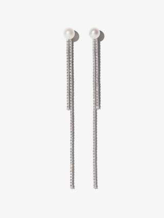 pearl & diamond dangle set